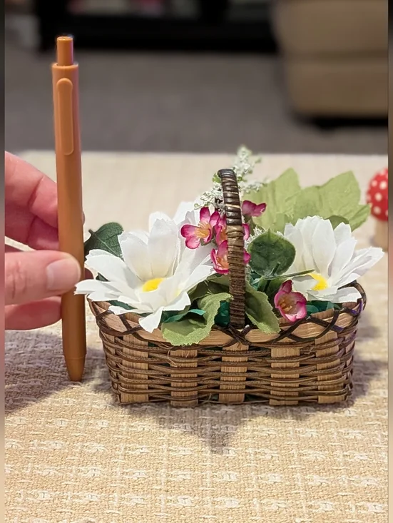 Handmade Little Artificial Flower Basket - Picture 5 of 5
